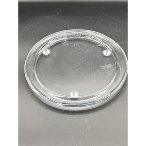 Clear Glass Candle Plate Trivet Candle Holder Pillar Base‎ Decorative 7.5"